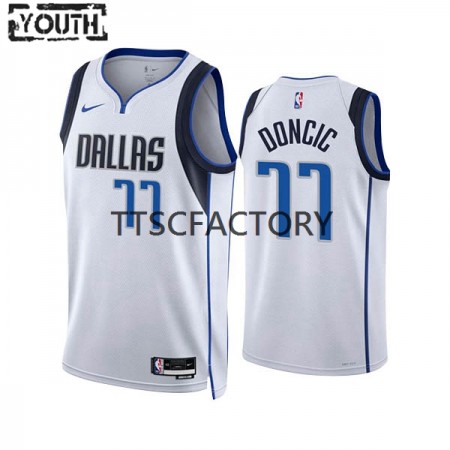 Kinder NBA Dallas Mavericks Trikot Luka Doncic 77 Nike 2022-23 Association Edition Weiß Swingman